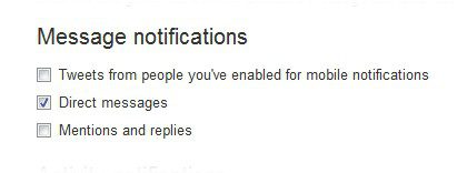 Setting up Twitters Direct Message Notifications