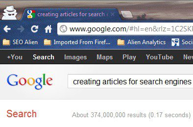 Search for "Creating Articles For Search Engines"