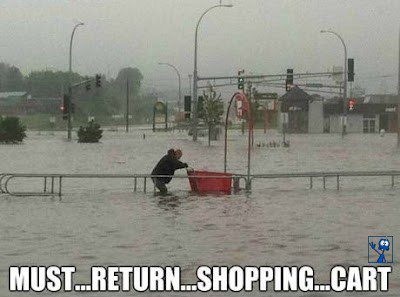 Must Return Shopping Cart - Hurricane Sandy Flood