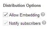 YouTube Embedding Option