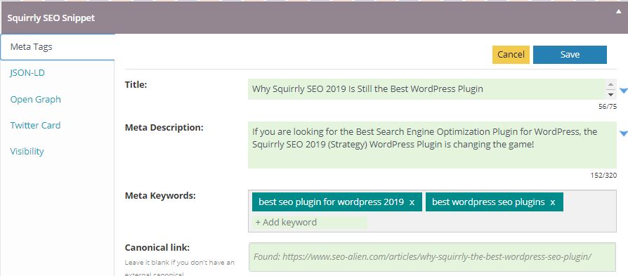 Squirrly SEO Snippet