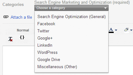 Google Group Categories