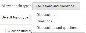 Google Group Topic Types