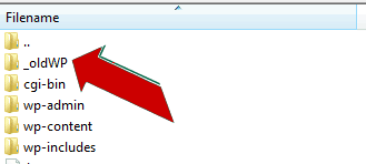 create a new directory called _oldwp