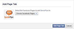 Adding SpeakPipe on Facebook