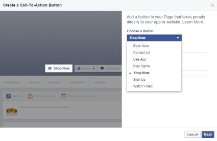 Facebook Call to Action