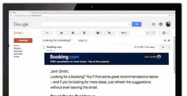 emailer from Booking.com