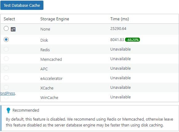 database cache